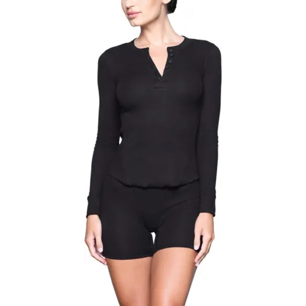 Skims Cotton Rib Long Sleeve Henley